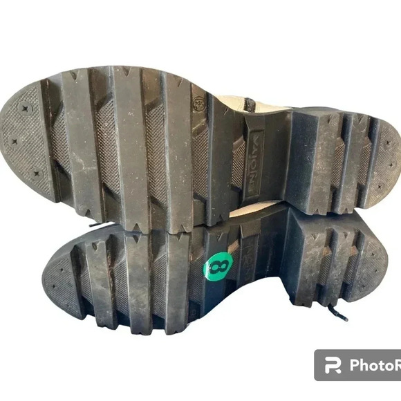 Enjoiya White  Leather Lace Up Hiking/Combat Boots w/ 3" Heel Sz 8 - Picture 9 of 9